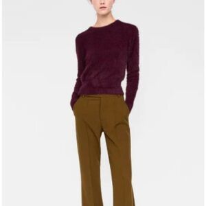 Zara Knit fuzzy burgundy sweater - soft and perfect for fall